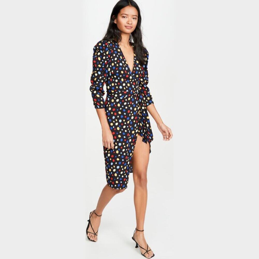 Reformation Jaylee Fiesta Polka‎ Dot Wrap Dress Size XL